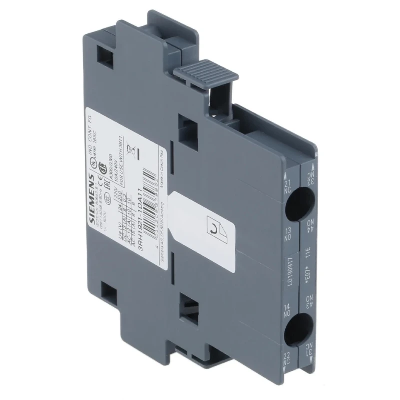 Siemens Auxiliary Switch Block 2 Contact 1 NO/1 NC SIRIUS Snap-On 10A 500V 3RH1921-1DA11
