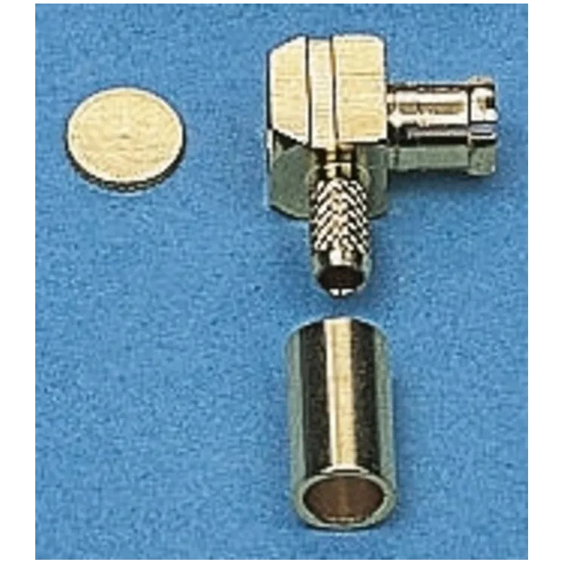 IMS MCX Series Coaxial Connector Cable Male MCX, 50 Ω, Right Angle Body Solder 004.01.1420.021