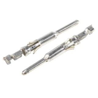 TE Connectivity Male Crimp Circular Connector Contact Signal, Contact Size 16 mm, Wire Size 20, 24 AWG, 13A Current 66593-1