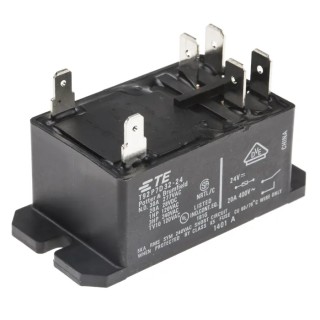 TE Connectivity Power Relay PCB Mount DPST, 24V DC Coil, 30A Switching Current, T92 Series 7-1393211-4