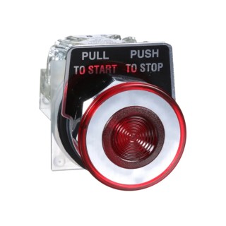 Schneider Electric Harmony Series Illuminated Mushroom Head Push Button Switch SMP Polymer 30 mm Cutout 1 CO Red 9001KR9RH13