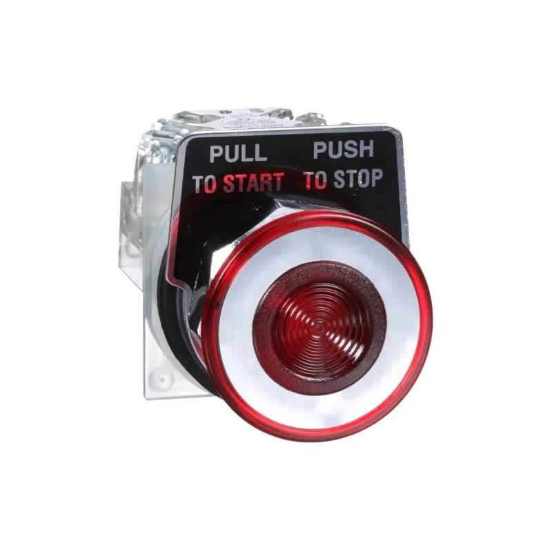 Schneider Electric Harmony Series Illuminated Mushroom Head Push Button Switch SMP Polymer 30 mm Cutout 1 CO Red 9001KR9RH13