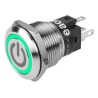 EAO 82 Series Illuminated Push Button Switch, Momentary, Panel Mount, 19 mm Cutout, SPDT, Green LED, IP65 82-5151.1134.B002