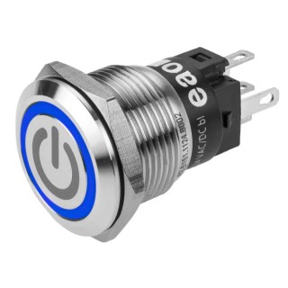 EAO 82 Series Illuminated Push Button Switch Latching Panel 19 mm Cutout SPDT Blue LED IP65 IP67 240 V 82-5151.2124.B002