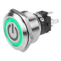 EAO Illuminated Momentary Push Button Switch Panel Mount SPDT Green LED IP65 IP67 22.3 mm Cutout 240 V dc 82-6151.1134.B002