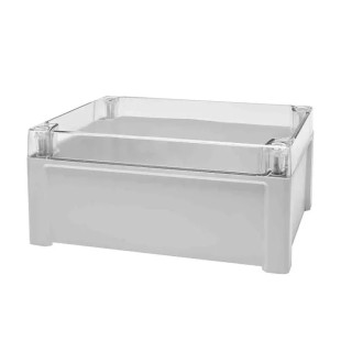 Fibox TEMPO Series Polycarbonate Enclosure Grey Lid IP65 IK08 IK07 107.4 mm x 240 mm x 191 mm TPC 241911T ENCLOSURE