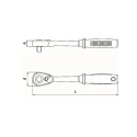 RS PRO 1/4 in Chrome Vanadium Steel Ratchet with Ratchet Handle, 150mm Overall Length 194-4594