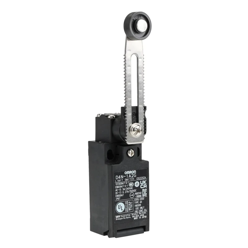 Omron Roller Lever Limit Switch 1 NO/1 NC Slow Action Switching Current 4A IP67 Plastic Housing 