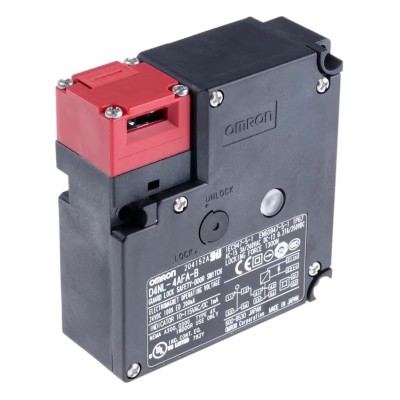 Omron Solenoid Interlock Switch, Power to Unlock, 24V DC, IP67, Plastic Housing, 1 NO/1 NC, 50mA Contact Current D4NL