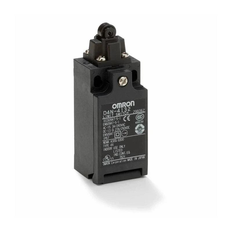 Omron D4n Series Roller Plunger Interlock Switch 1 NO/1 NC Contact, IP67 Polyester Housing, 4A Current Rating 