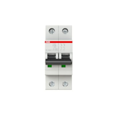 ABB System Pro M Compact S200 Miniature Circuit Breaker 2-Pole 8A Type K 400V AC 110V DC 6kA 2CDS252001R0407 S202-K8