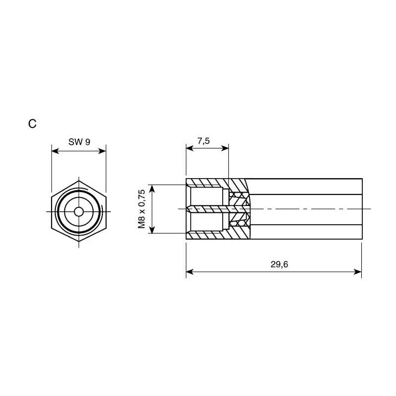 Telegartner FME Series Coaxial Connector Cable Male FME, 50 Ω, Straight Body Crimp J01700A0006
