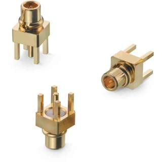 Wurth Elektronik WR-MMCX Series Coaxial Connector Through Hole Male MCX 50 Ω Straight Body Solder 66014002121503