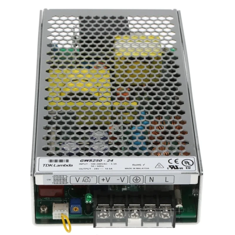 TDK-Lambda High Efficiency 252W Switching Power Supply 24V DC Output, Universal AC/DC Input GWS250-24