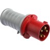 Amphenol Industrial Tough & Safe IP44 Red Cable Mount 3P+N+PE Straight Industrial Power Connector 64A 415V IP44
