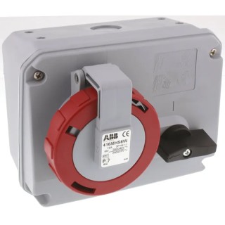 Amphenol Industrial Switchable Socket 3+N+E Pole Format, Earthing Position 6h Right Angle Industrial Interlock, 16A IP67