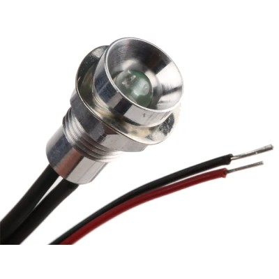 Oxley Bezel Red Panel Mount Indicator 8 mm Mount Hole IP67 Flying Lead Termination 24V AC 