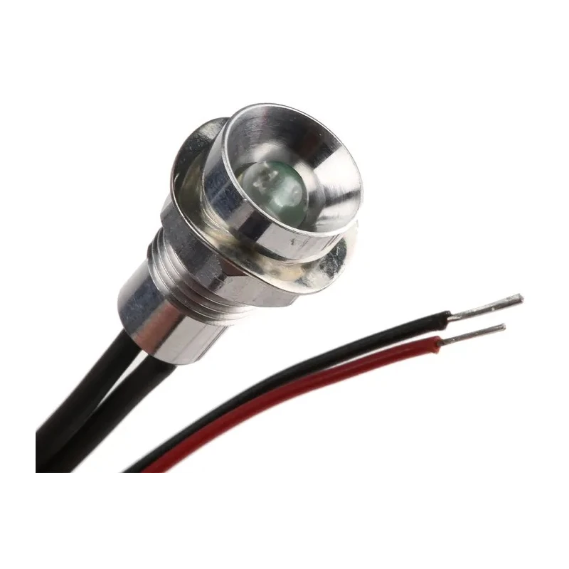Oxley Bezel Red Panel Mount Indicator 8 mm Mount Hole IP67 Flying Lead Termination 24V AC 