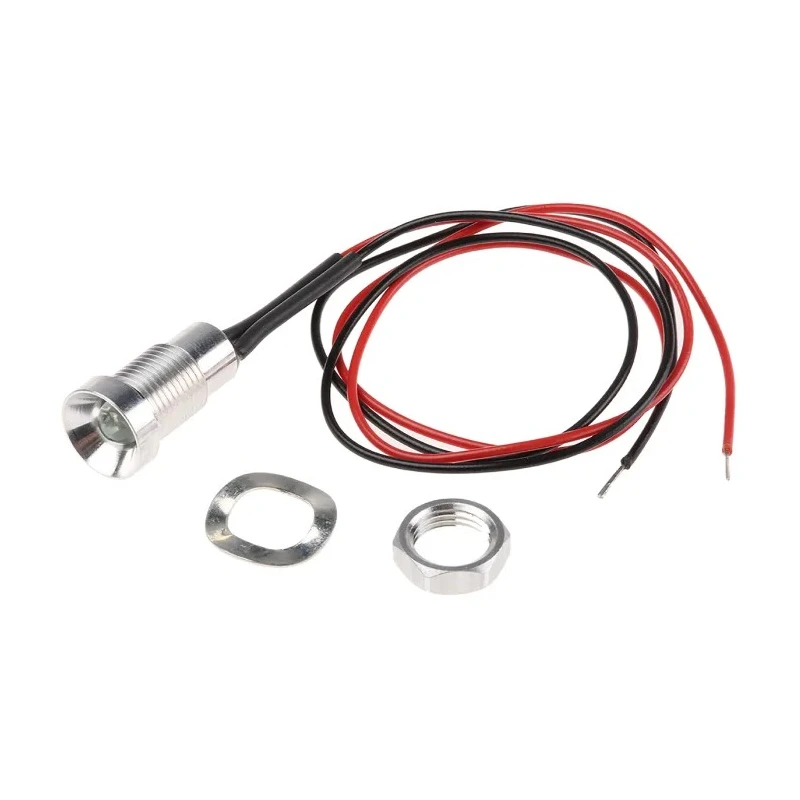 Oxley Bezel Red Panel Mount Indicator 8 mm Mount Hole IP67 Flying Lead Termination 24V AC 