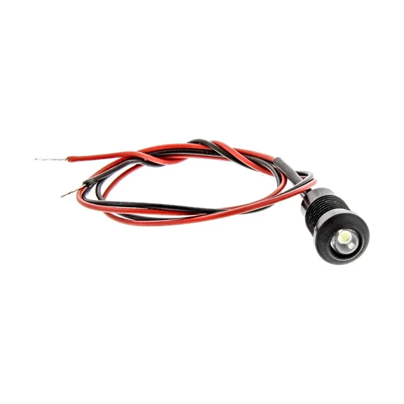 Oxley White Panel Mount Indicator 8 mm, Flying Lead Termination, IP67 