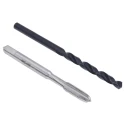 RS PRO Tap & Drill Set, M5 Thread, Metric Coarse Standard, Hand Tap, HSS, 58mm Overall Length, Black Finish 749-5691