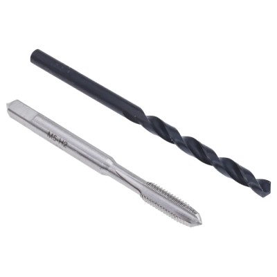 RS PRO Tap & Drill Set, M5 Thread, Metric Coarse Standard, Hand Tap, HSS, 58mm Overall Length, Black Finish 749-5691