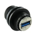 Amphenol Socapex Straight Female 1 Port Type USB Type A IP68 USB Connector USB 3.2 Gen 1 USB3FTV7ANF312