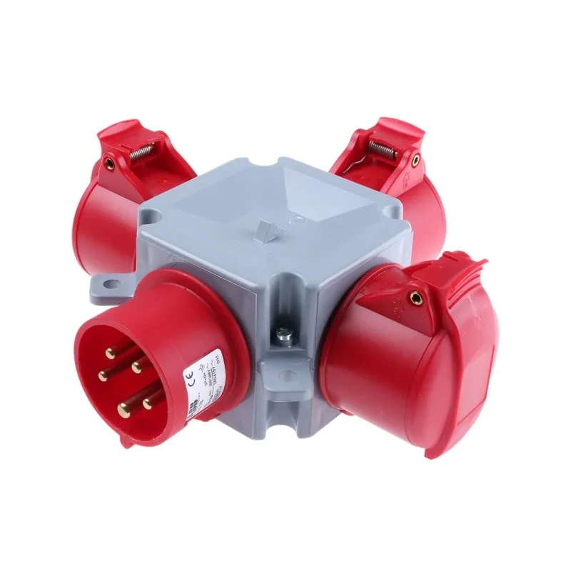 Amphenol Industrial Easy & Safe IP44 Red Industrial Power Connector Adapter 16A 415V IP44 2CMA168124R1000 416T6