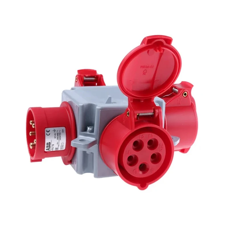 Amphenol Industrial Easy & Safe IP44 Red Industrial Power Connector Adapter 16A 415V IP44 2CMA168124R1000 416T6