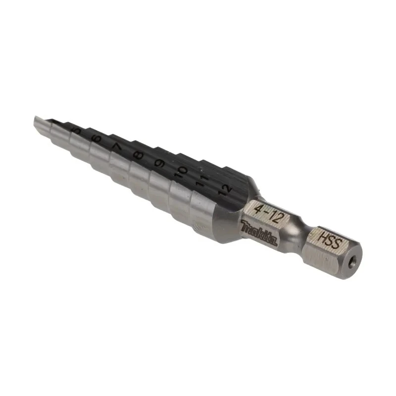 Makita Drill Bit HSS 4 to 12 mm Hex Shank 0.25in Diameter D-40082