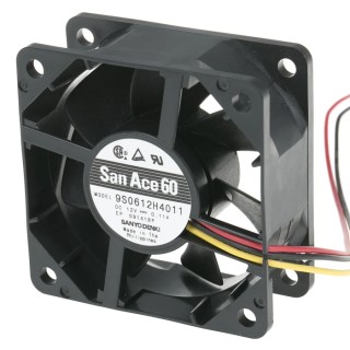 Sanyo Denki San Ace 9S Series Axial Fan 12V DC 1.32W 34.8 m³/h 3900 RPM 60 mm Square Frame 9S0612H4011