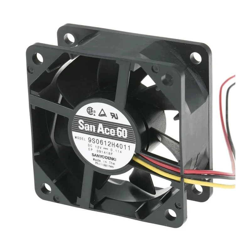 Sanyo Denki San Ace 9S Series Axial Fan 12V DC 1.32W 34.8 m³/h 3900 RPM 60 mm Square Frame 9S0612H4011