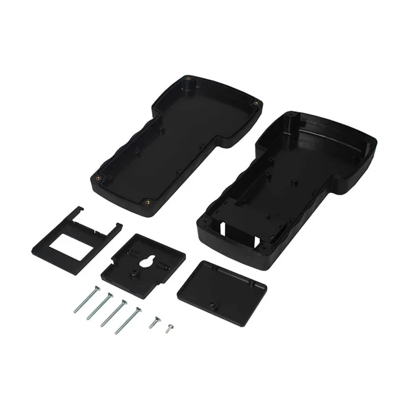 RS PRO Black ABS Handheld Enclosure with Integral Battery Compartment, Display Window, IP54, 210 mm x 110 mm x 41 mm 194-7490