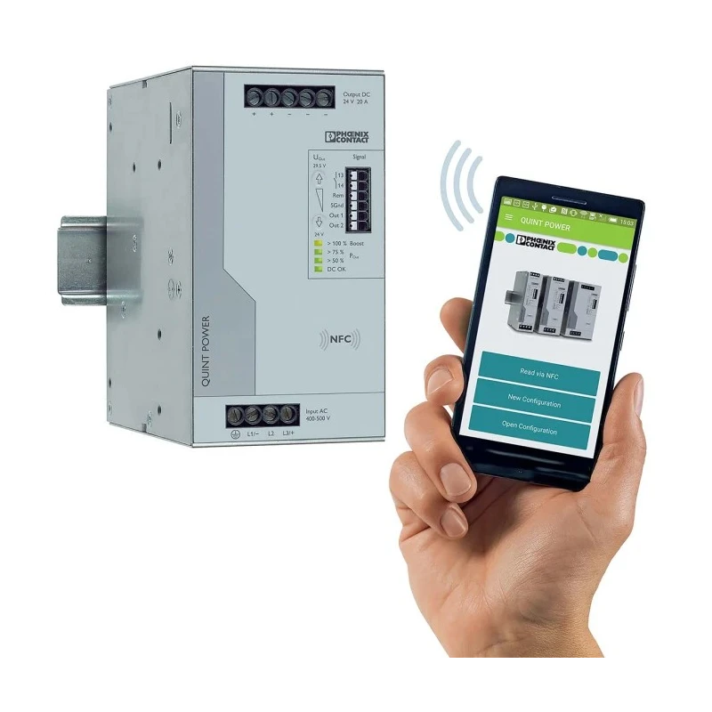 Phoenix Contact QUINT POWER Switched Mode DIN Rail Power Supply 575V AC Input 56V DC Output 20A 960W 2320827