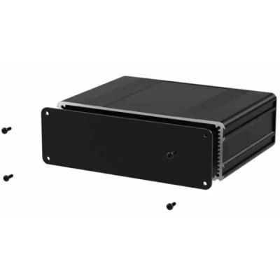 RS PRO Black Aluminium Instrument Case 53.8 mm x 220 mm x 169.8 mm 195-1526