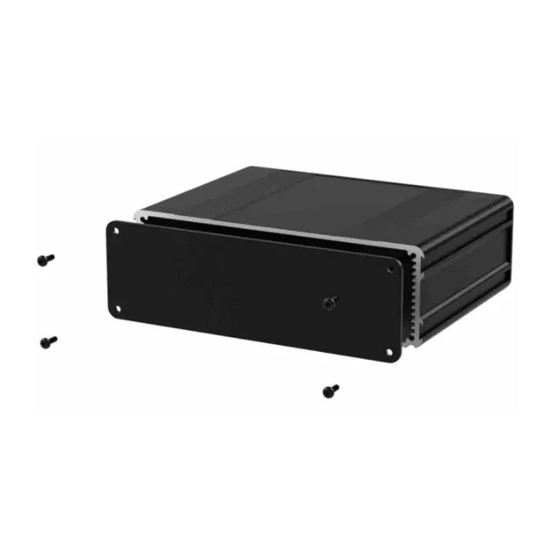 RS PRO Black Aluminium Instrument Case 53.8 mm x 220 mm x 169.8 mm 195-1526