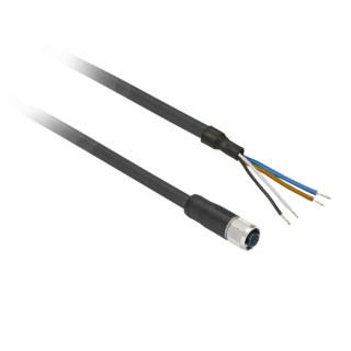 Telemecanique Sensors Female 4 Way Straight to Unterminated M12 Sensor Actuator Cable 20m XZCP1141L20