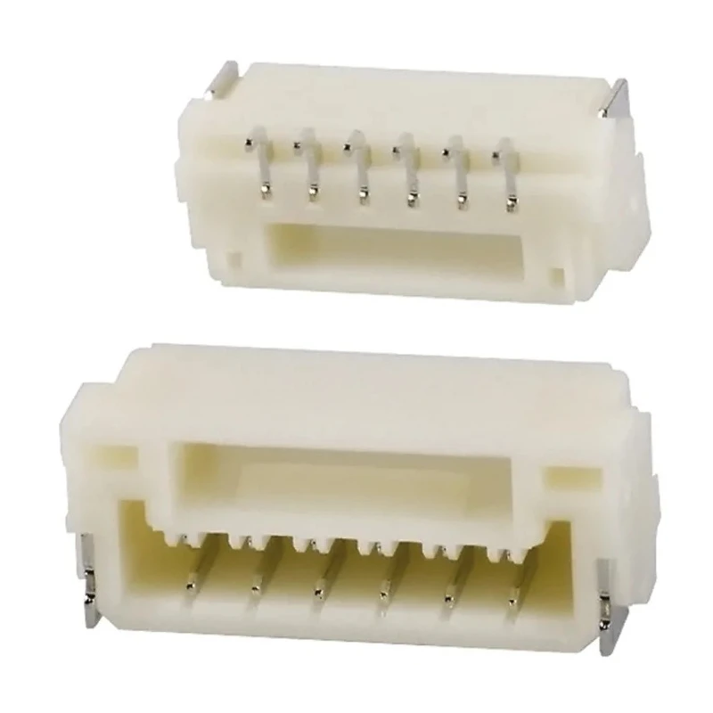 JST GH Series Right Angle Surface PCB Header 6 Contacts 1.25 mm Pitch 1 Row Shrouded SM06B-GHS-TB(LF)(SN)