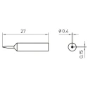 Weller Soldering Iron Tip 0.4 mm Chisel 27 mm Length for WXP65, WXP90, WP65, WTP90 T0054486299