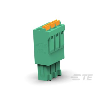 TE Connectivity Pluggable Terminal Block, 3-Contact, 3.5 mm Pitch, 1 Row, 150V AC, 8A Current, Phosphor Bronze 2350398-3