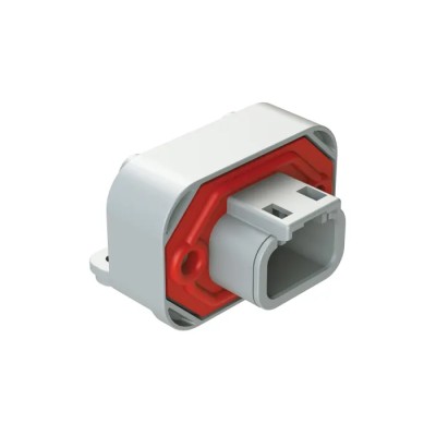 Amphenol Industrial Automotive Connector Male Grey Flange 3 Way Solder Termination IP67 7.5A 41x28.5x39.7mm ATM13-3P-BM03