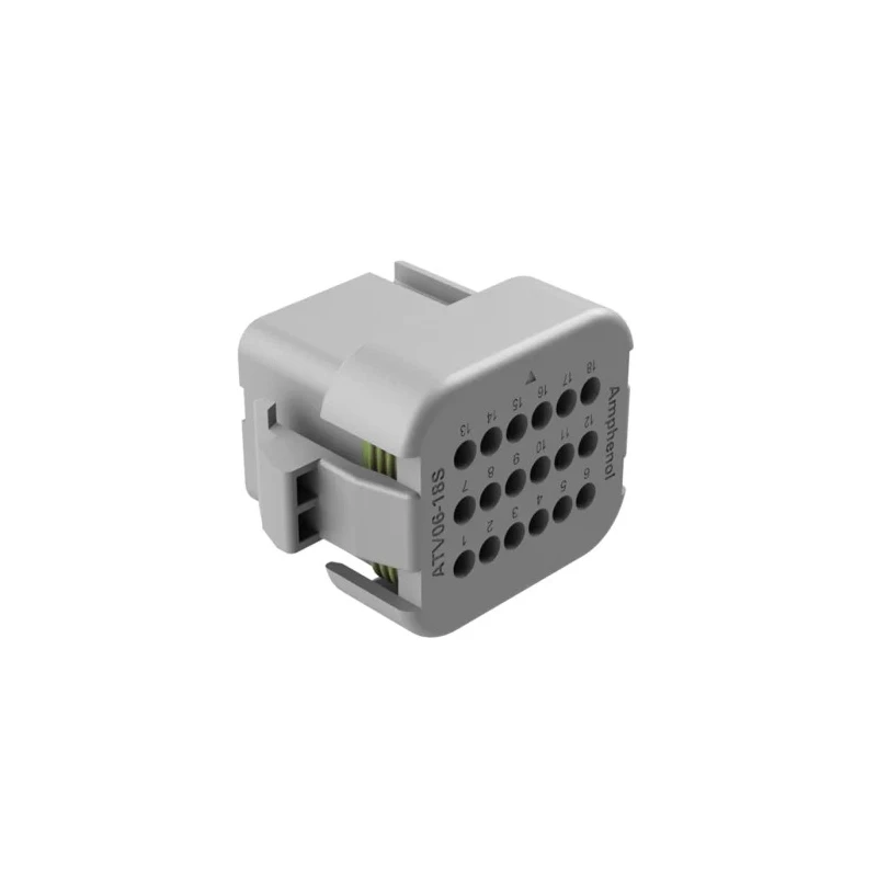 Amphenol Industrial ATV06 Automotive Connector Male Grey Cable 18 Way Solder Termination ATV06-18SA-RR01