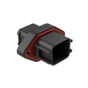 Amphenol Industrial Automotive Connector Female Black Flange 18 Way Solder Termination ATV02-18PB-RR01