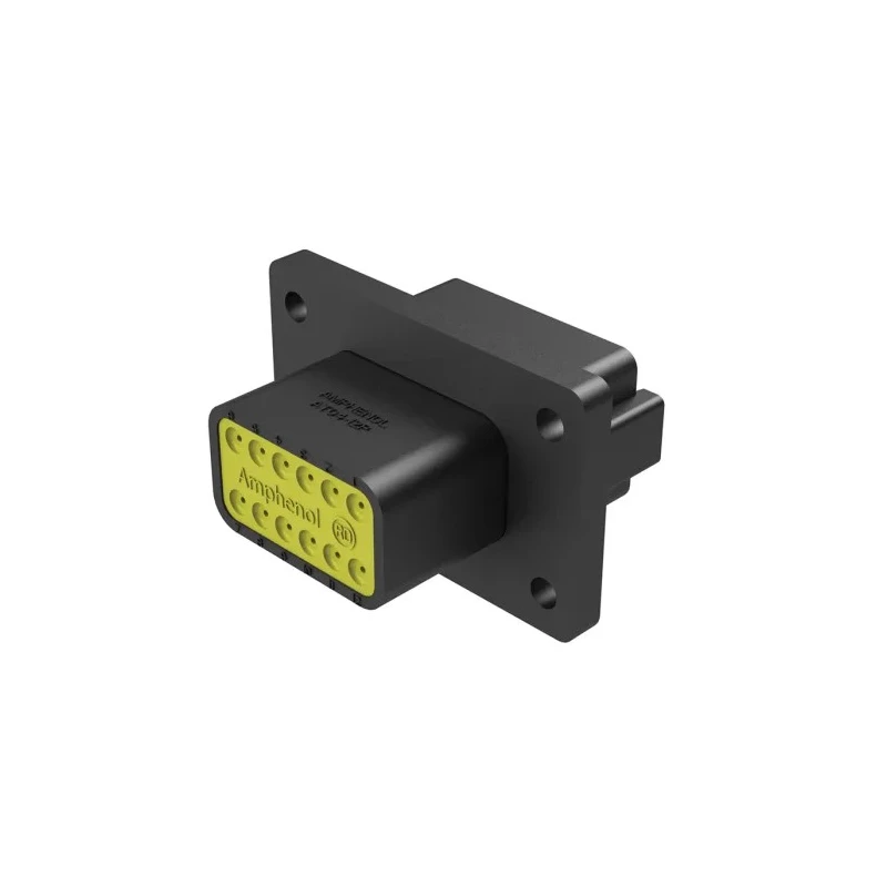 Amphenol Industrial Automotive Connector Male Black Panel Mount 12 Way Crimp Termination 13A Current AT04-12PA-CL06