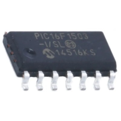 Microchip 8 bit PIC Microcontroller, 3.5 kB FLASH, 20 MHz CPU Speed, 14-Pin SOIC Package PIC16F1503-I/SL
