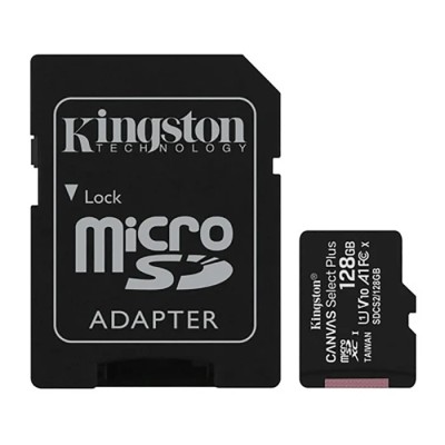 Kingston 128 GB MicroSD Memory Card Class 10 with Adapter SDCS2/128GB