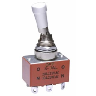 NKK Switches Toggle Switch Panel Mount On-Off-On DPDT 20A 30V DC 125V AC S7AL