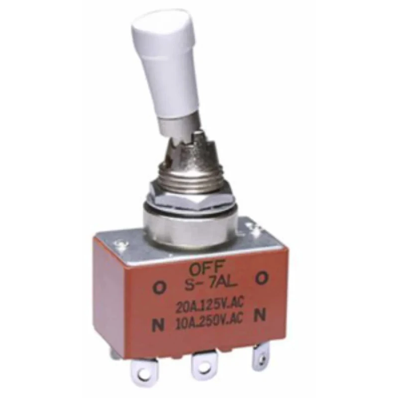NKK Switches Toggle Switch Panel Mount On-Off-On DPDT 20A 30V DC 125V AC S7AL