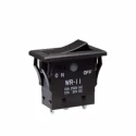 NKK Switches SPST On-Off Rectangular Black Polyamide Panel Mount Rocker Switch WR11AS