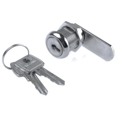 Euro-Locks a Lowe & Fletcher group Company Camlock Panel-to-Tongue 20 mm, Chrome Finish, Key Unlock 1336032
